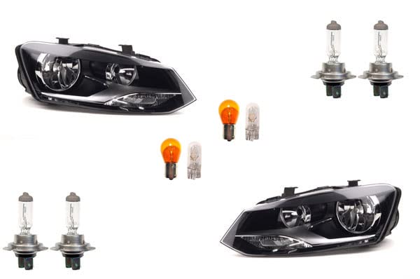 Johns, Scheinwerfer Halogen Front passend für VW Polo 09 6R 09-14 Leuchtmittel Satz L R