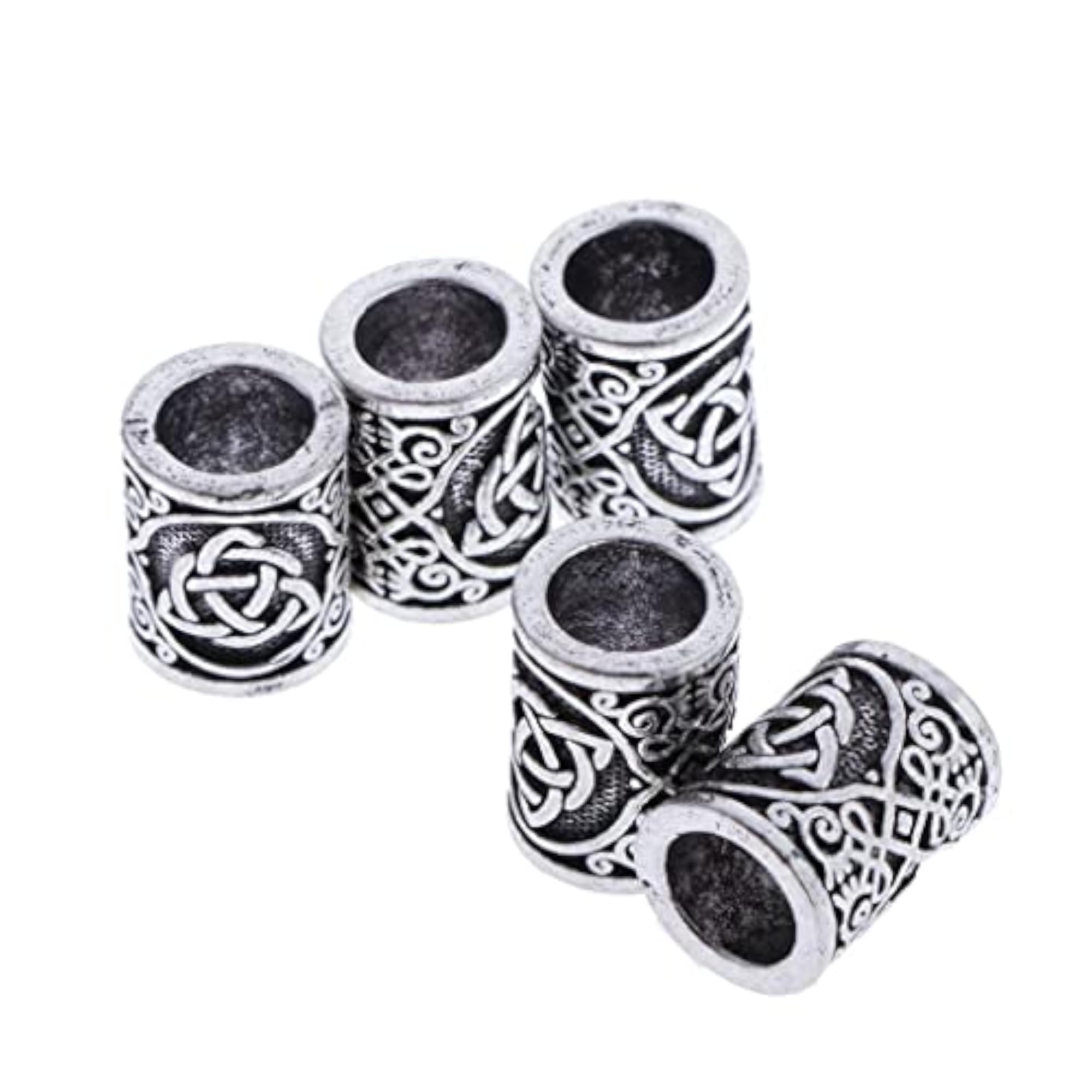 Antique Silver Norse Rune Beads for Hair Beard DIY Jewellery