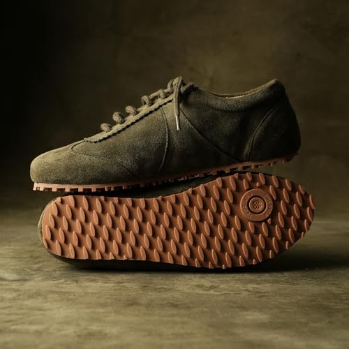 Image of Theater Women Combats Suede Sneakers | Soft Lace-Up Walking Shoes with Cushioned Grip Sole | Lightweight, Stylish & Comfortable Suede Footwear