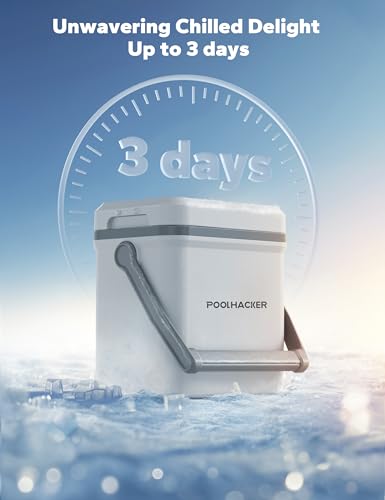 Original Since 2023 Pool Cooler, Insulated Cooler Hard Cooler with Handle for Above-Ground Pools, Keeps Ice for up to 3 Days, Portable Poolside Cooler Swimming Pool SPA Accessories
