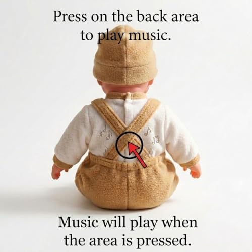 Image of Musical Baby Doll Toy 35 cm for Kids - Soft Plush Talking & Singing with Touch Sensor, Interactive Baby Boy & Girl Doll in Colorful Dress,Gift Toy (Happy Baby Multicolor)