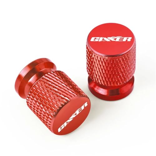 YIJIEBAO 2 Tapas de válvula de neumático de aleación de Aluminio CNC for Suzuki Gixxer 150, 250 SF, Gixxer 155 (2022)(Red)