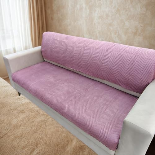 Image of Homerz Premium Velvet Sofa Cover Panel | Soft & Velvety Fabric | Rich Vibrant Colours | Sofa Protector for Living Room (Onion, 2 Seater, Seat Cover with Backrest)