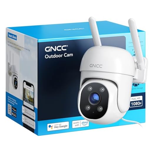 GNCC Telecamera Wi-Fi Esterno, Videocamera Sorveglianza Esterno, 360° PTZ, 1080P Colore Visione Notturna, Sensore Movimento, Allarme Luminoso, Audio Bidirezionale, Registrazione 24/7, 2.4G, GK2