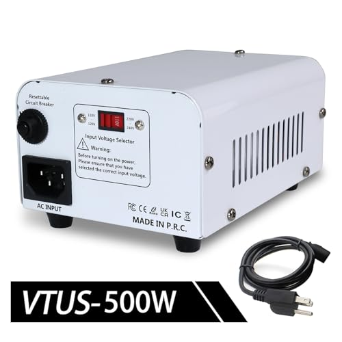 Image of 500W 110V to 220V Voltage Converter Transformer Step Up /Down | 110-120V /220-240V w /US Power Cord,White