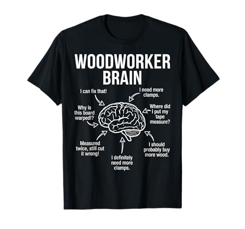 Woodworker Brain Original Funny Workshop Carpenter Gift T-Shirt