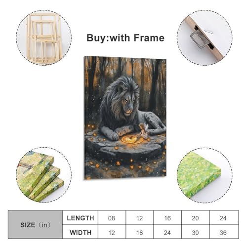 Impression sur toile de lion premium 40x60cm deco - 2
