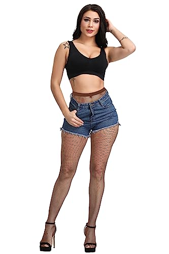 Image of CozyWow Fishnet Tights for Women, High Waist Footed Fishnet Stockings Soft and Stretchy, Womens Patterned Tights 10+ Colors