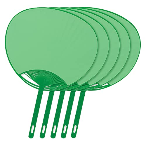 新日本カレンダー うちわ 実用うちわ グリーン 5本セット 7143