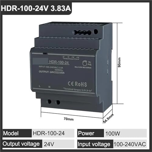 Fuente de alimentación conmutada HDR de 24V evita sobrecalentamiento en cuadros estrechos 2
