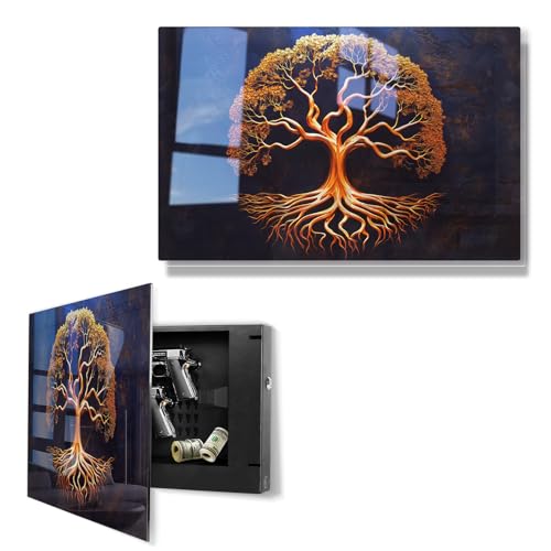 Biometric Gun Safe for Handgun,Tempered Glass Hidden Gun Safe Decor by PJJSZST - Used condition - US$131.66