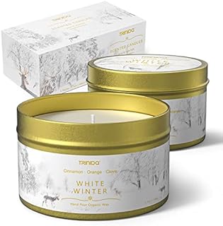 Scented Candles Gifts for Women by TRINIDa, Refreshing Hygge Spicy Orange Aromatherapy Candles 2 Packs Gift Set
