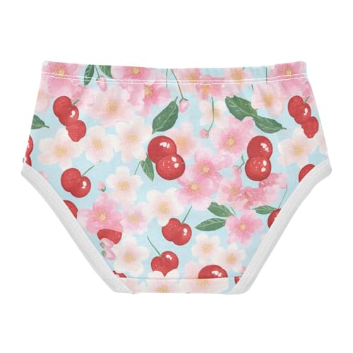 Wusikd Cherry Blossom Girls' Underwear Cotton Cherries Girls Briefs Soft Toddler Underwear 2T2