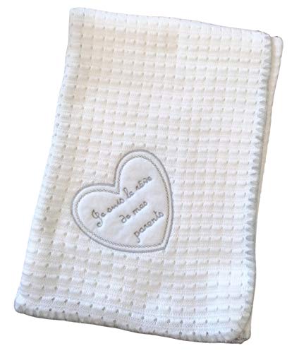 Boutique-Magique Couverture Blanche avec Inscription en Gris Je suis Le rêve de Mes Parents