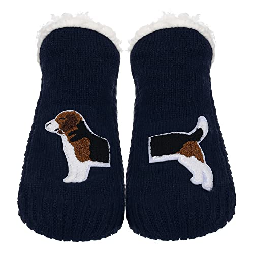 Image of ZYZX Cute Dog Slipper Socks for Women with Grips,Fuzzy Socks Indoor