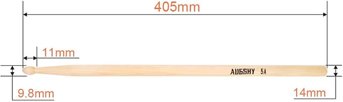 14 Pares Baquetas 5A Madera Natural con Bolsa Impermeable miniatura 2