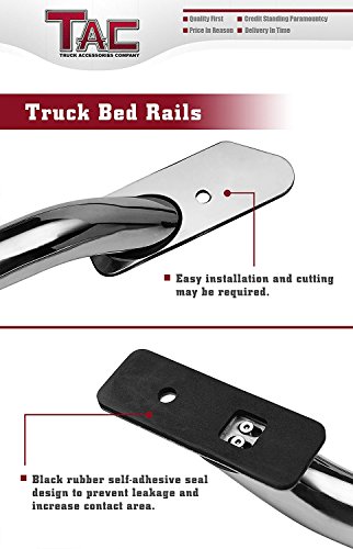 Tac Bed Rails Fit 2014-2023 Chevy Silverado 1500/Gmc Sierra 1500 5.5Ft Short Bed T304 Stainless Steel Truck Side Rails Off Road Automotive Exterior Accessories (2 Pieces Bed Rails) #TOP6