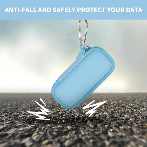 Image of USB Flash Drive Case, SD Card /Thumb Drive /Memory Cards Holder, Bag Only | SDXC /SDHC Storage, Electronic Accessories Organizer for SanDisk / for Samsung, for Students /IT /Office /School /Travel,LightBlue