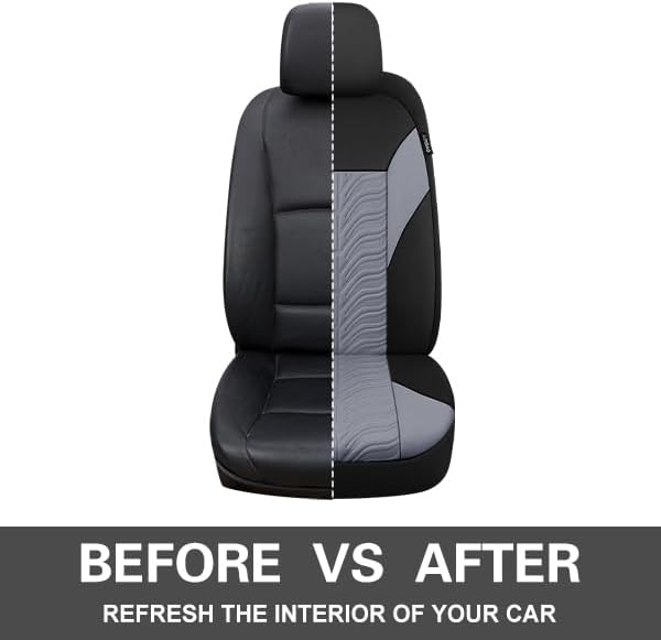 Miniatura 5 de CAROMOP Juego de fundas de asiento delantero de automóvil, lavables y transpirables, fundas de asiento de tela de alta calidad para automóviles,