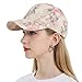 ZLYC Women Fashion Floral Print Baseball Cap Hawaiian Adjustable Snapback Dad Hat (Beige)