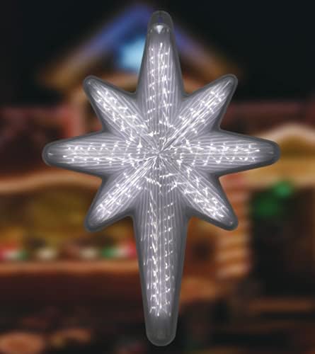 20 3D Polaris Star- shooting star - Hanging Outdoor Christmas Star Light - Use as Holiday Decoration, Porch Light, 3D Fixture, Advent Star (20inch) (white)