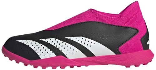 adidas Predator Accuracy.3 Laceless Turf Boots Football, Core Black/Cloud White/Shock Pink, 3 UK