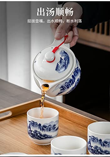 Image of Chinese Tea Set Gifts,Porcelain Teapots With 6 Teacups,Kungfu Tea Service (landscape)