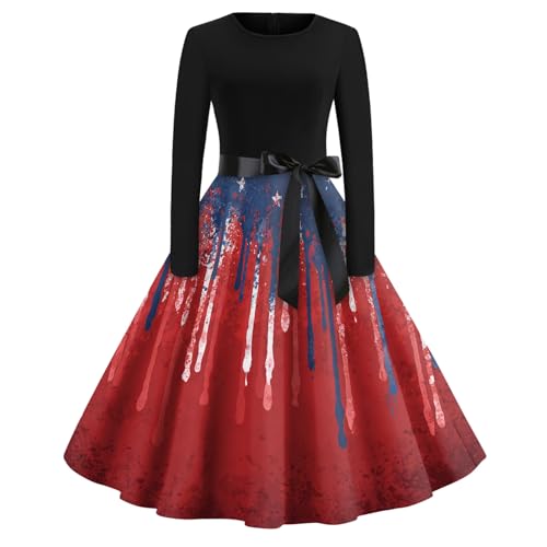 Vestido midi de manga larga entallado que estiliza la silueta con falda evasé fluida
