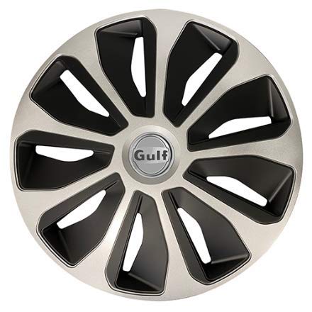 AS DESIGN Enjoliveurs GT7, Argent/Noir, Set de 4, 14 Pouces