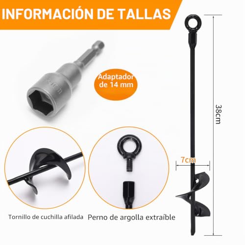 Anclajes de suelo para carpas y camas elásticas con cabeza de conversión 4