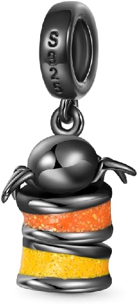 GNOCE Halloween Spider Peanut Butter Cookies Pendant Dangle Charm for Her, S925 Sterling Silver Bead Charm for Women Wife, Valentine‘s Day, Mother’s Day Jewelry Gift - Image 2