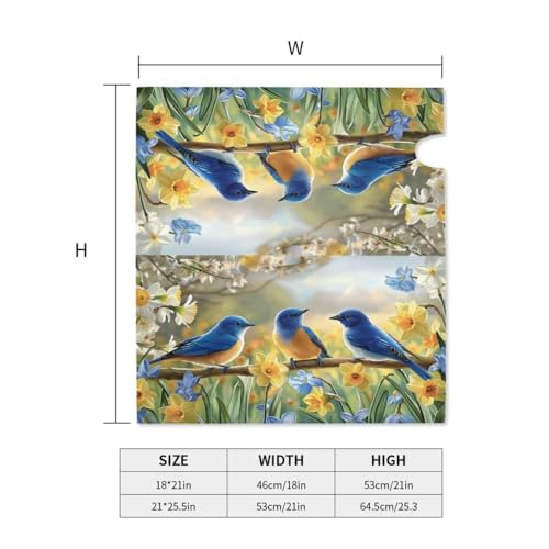Image of Spring Summer Flowers Magnetic Mailbox Covers Standard 18 X 21 Inch Blue Birds Daffodils Floral Mailbox Cover Waterproof Post Wraps Spring Mailbox Cover for Garden Yard Home Decoration