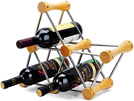 Soporte para Botellas de Vino de Acero Inoxidable y Madera miniatura 4