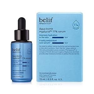 belif Aqua Bomb Hydrating Hyalucid™ 11{b13794532221bd7716b1630afd9d7d94fcba1925a8b0df34bdffa89758f7d763} Serum, 5 Types of Hyaluronic Acid, Good for Dryness, Dullness, Loss of Firmness & Elasticity, Glycerin, For All Skin Types, Korean Skin Care