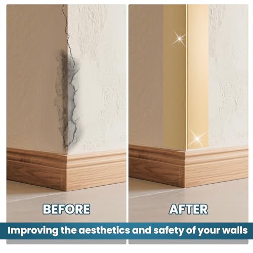 Image of 4Pcs 36 inch Metal Corner Protector, L-Molding Corner Guards for Walls, Cabinets, Baseboards, Furniture Decorative Trim, Size 36 inch x 2 inch (Gold,Pack of 4)