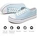 FRACORA Womens White Black Canvas Sneakers Low Top Canvas Shoes for Women Tennis Shoes(Light Blue,US9)