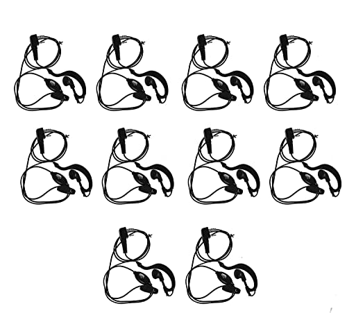 Image of RENMAX PTT Earpiece Wired Earphone PTTEP-10 Over the Ear with Mic 2-Pin K Type Connector 2.5mm & 3.5mm Audio Jack Suitable for FB-888S, VU-5R etc - Pack of 10