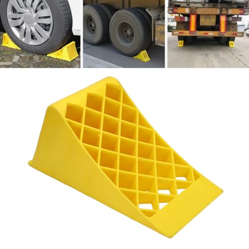 Aramox Cuñas de Rueda de Servicio Pesado Bloque de Rueda Detenedor de Vehículos Coche 380x160x170mm con Superficie Antideslizante para RV Camión ATV Remolque