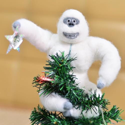 Abominable Schneemann-Baumspitze, handgefertigt, Nadelfilz,...