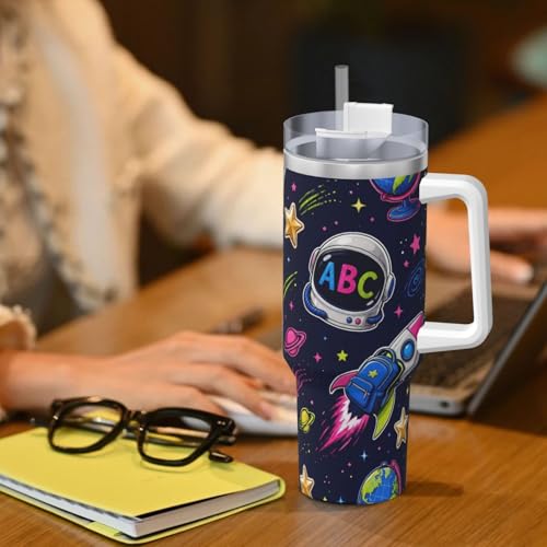 Botella de agua reutilizable Space School Rocket: vaso aislado de 40 oz 8