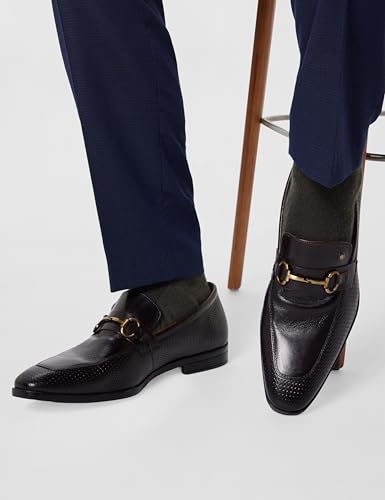 Image of Louis Philippe Men Premium Leather Breathable Lining Material Anti Slip with Heel TPR Sole Formal Slip-on Shoes