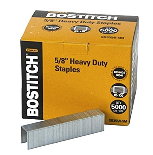 Bostitch Heavy Duty Premium Staples, 85–130 Sheets, 5/8" – 5,000 Count (SB353/8-5M) by Bostitch - Used condition - US$9.11