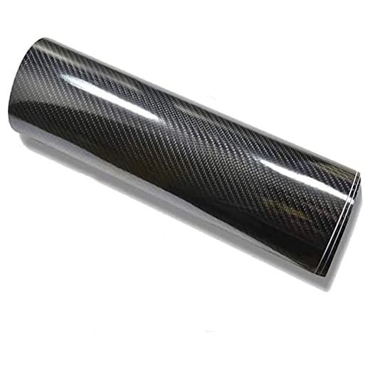 Vinilo Fibra de Carbono, CompraFun Película Pegatina Decoración Autoadhesiva A Prueba de Agua Libre de Burbuja 300*30CM, Uso Exterior Interior para Coche Motocicleta Móvil Ordenador (6D Negro Plata)