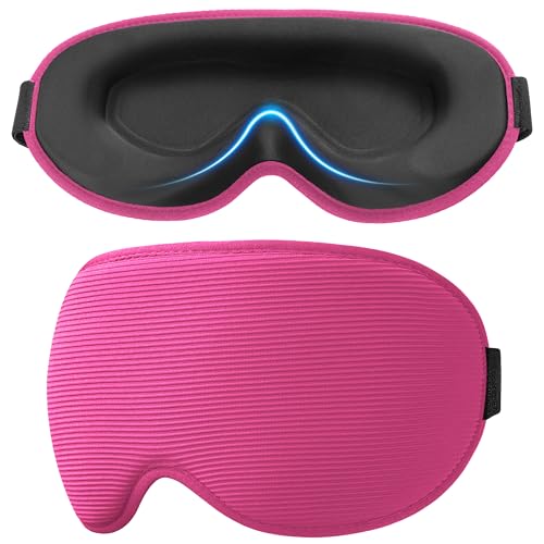 Gritin Mascherina per Dormire, Upgrated Mascherina Maschera Occhi per Dormire Ottimo per Dorme sul Fianco, 3D Pressione Oculare Zero, Bloccare Luce e Traspirante Maschera Notte per Donna e Uomo