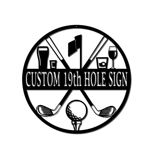 19Th Hole Custom Golf Sign (21' W X 21' H, Black)