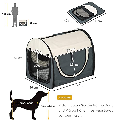 Pawhut Robusto trasportino Pieghevole per Cani di