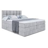ALTDECOR Boxspringbett Mit Matratzen – Topper Inklusive, Bettkasten, H3/H4, Bis 200x200 Cm