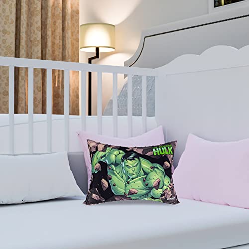 Image of Kuber Industries Marvel Hulk Print Baby Pillow|Polyester Super Soft Kids Pillow for Sleeping & Travel12 x 18 InchPack of 2 (Green)