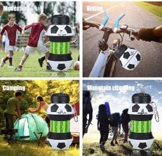 Miniatura 5 de Botellas de agua plegables con mosquetón, botella de agua deportiva de grado alimenticio para regalo, botella de agua plegable para niños, para