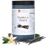 Amber Premium Pure Vanilla Bean Paste 1kg / 27 fl oz (US) - Made with Authentic Madagascar Vanilla Extract - Vegan, Kosher, Chef Recommended for Baking, Desserts, and Pastries